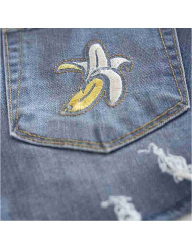 Short Logo Plátano Bordado Efecto Roto
