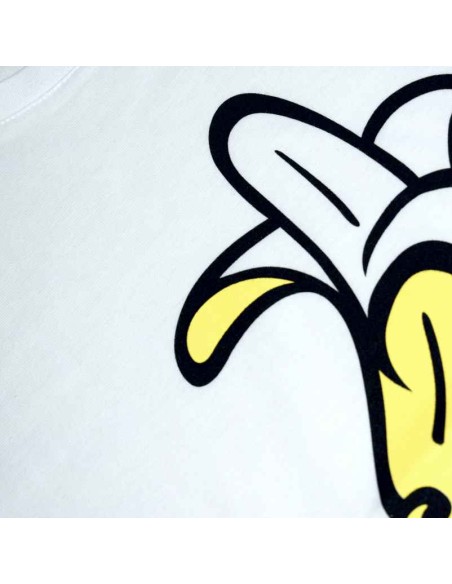 Camiseta Orgánica Logo Plátano Hombre Blanca