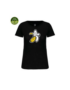 Camiseta Orgánica Logo Plátano Mujer Negra 2