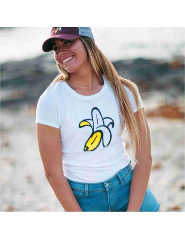 Organic Basic Woman Banana Logo T-shirt White