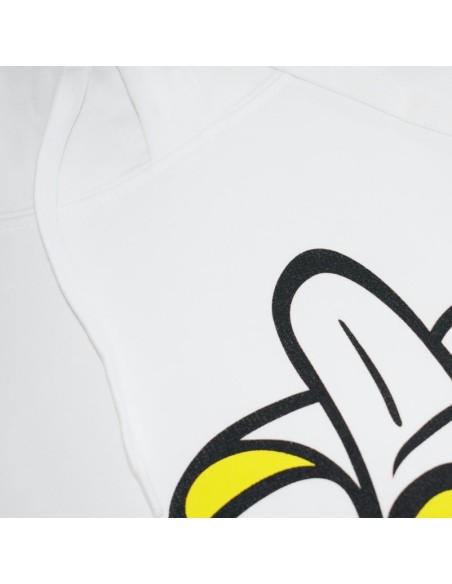 Sudadera Orgánica con Capucha Logo Plátano Hombre Blanca