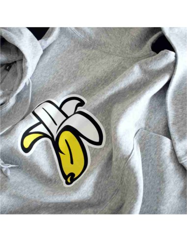 Bananity Organic Banana Logo Man Hoodie Grey