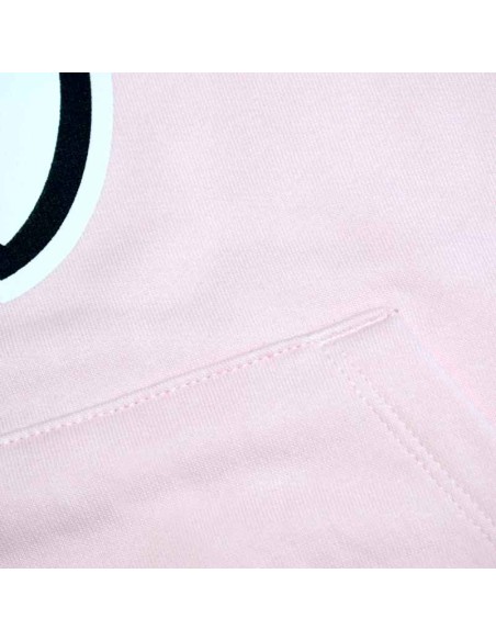 Sudadera Orgánica Mujer con Capucha Logo Plátano Rosa