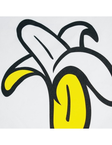 Oversized Banana Logo Woman Short Waist T-Shirt White