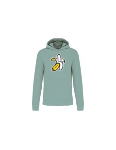 Organic Unisex Banana Logo Kids Hoodie Sage 2