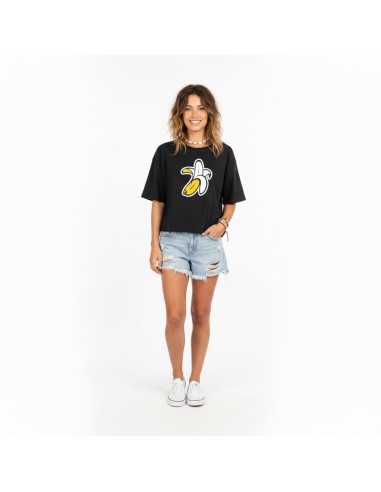 Camiseta Oversize Mujer Logo Plátano Talle Corto